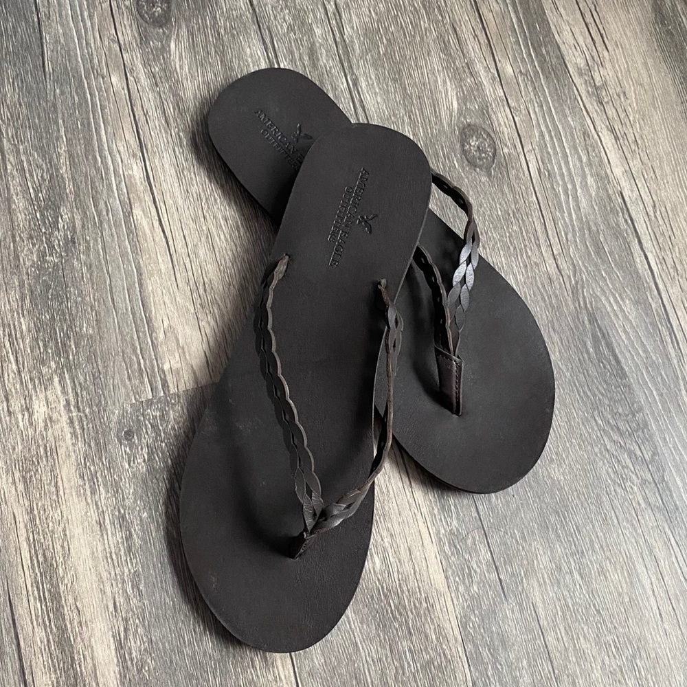 Brand New American Eagle Leather Flip Flops